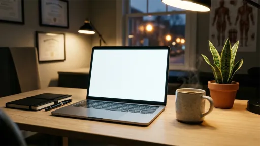 Laptop on a desk